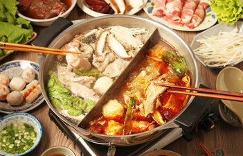 Chinese hot pot meal