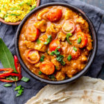 Chinese Pork stew served with fried rice