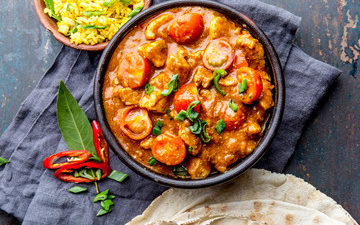 Chinese Pork stew served with fried rice