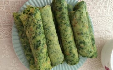 Making the Mu shu Pork pancakes