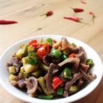 sauteed chicken gizzard with spicy and sour beans