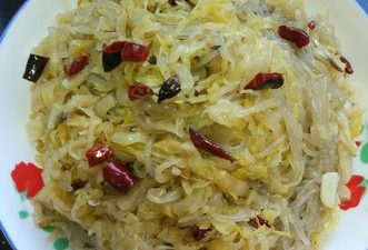 Sweet Potato Noodles with Pickled Cabbage