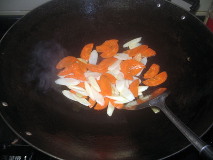 Stir fry ginger, yam and carrot Stir fry ginger, yam and carrot